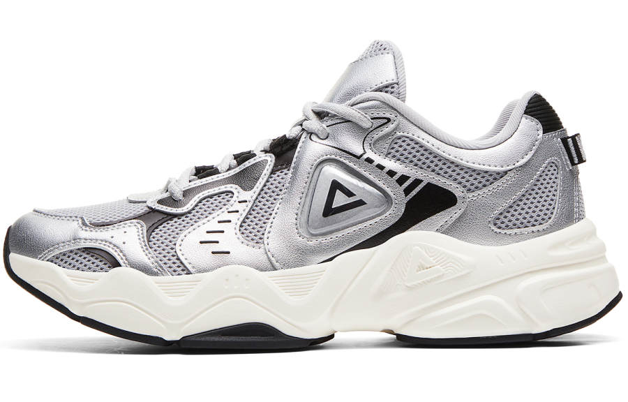 PEAK Taichi P2K Cushioning Abrasion Resistant Height Increasing Low top Casual Shoes Men's Silver Black