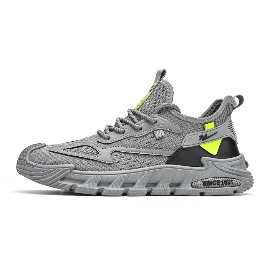 Binary Binary Slip Resistant Cushioning Lightweight Breathable Low top Casual Shoes Men's Gray
