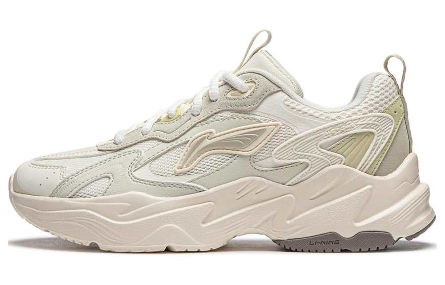 Li-Ning Li Ning Meteor Cushioning Slip Resistant Abrasion Resistant Support Low top Casual Shoes Women's White Green