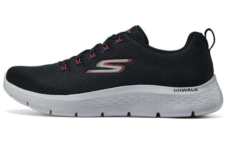 Skechers Fabric Cushioning Low top Casual Shoes Men's Black Red