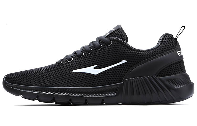 Erke Mesh Abrasion Resistant Low top Sports Casual Shoes Men's Jet Black