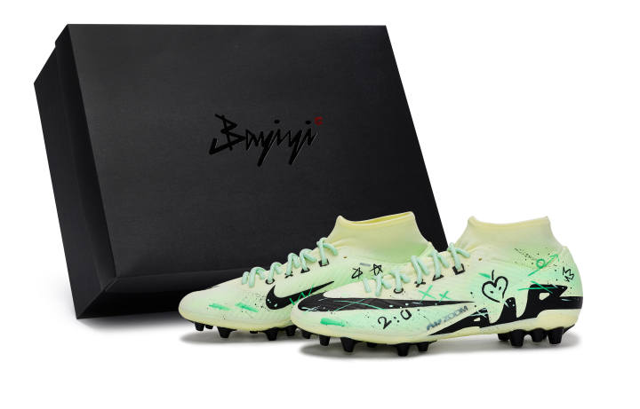 Nike Nike Mercurial Superfly 9 AG Artificial Ground Slip Resistant Soccer Shoes Men's Black Rice Green