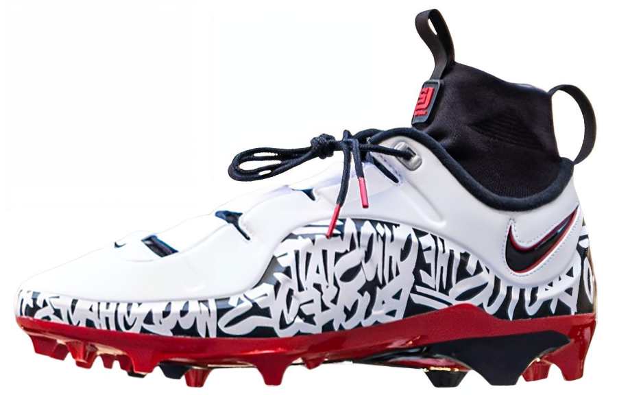 Nike Nike Lebron 4 FG Firm Ground Natural Grass Slip Resistant Soccer Shoes Men's White Black Red