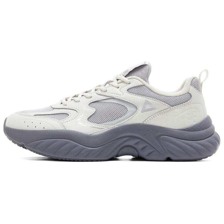 PEAK Height Increasing Abrasion Resistant Lightweight Slip Resistant Low top Casual Shoes Men's Beige Gray