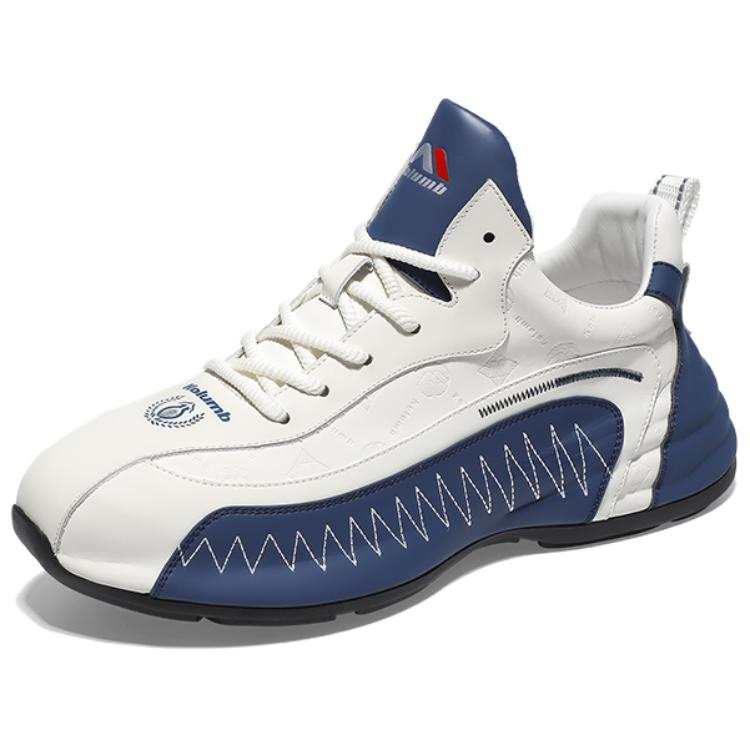 KOLUMB Slip Resistant, Abrasion Resistant, Lightweight Low top Casual Shoes Men's White Blue