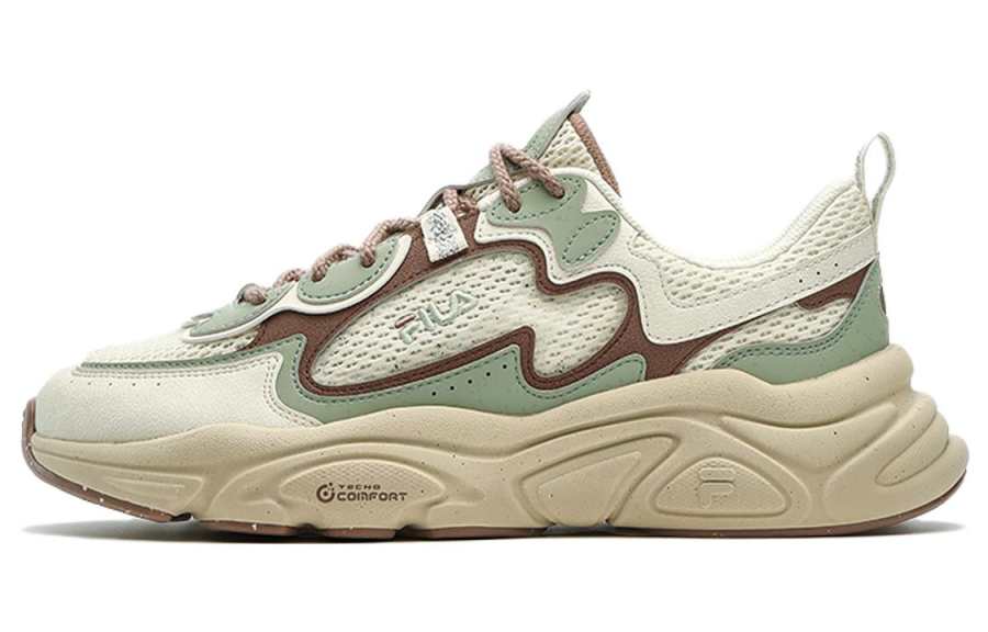 FILA MARS 1S+ Mars 1S Textile, Synthetic Leather, TPU Low top Casual Shoes Men's Beige White Green