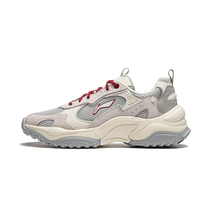 Li-Ning Li Ning Original Aspiration Cushioning Slip Resistant Abrasion Resistant Low top Casual Shoes Men's Gray White