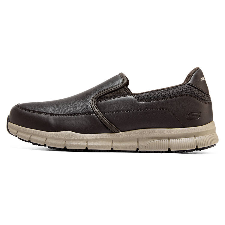 Skechers Relaxed Fit Work Slip on Business Soft Sole Commute Low top Casual Shoes Men's Chocolate