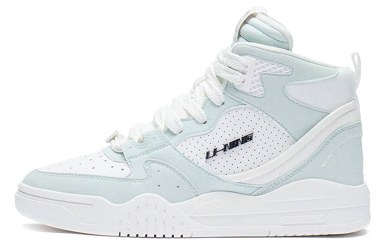 Li-Ning Li Ning Yuebai Synthetic Leather Cushioning Slip Resistant Abrasion Resistant High top Sports Casual Shoes Women's