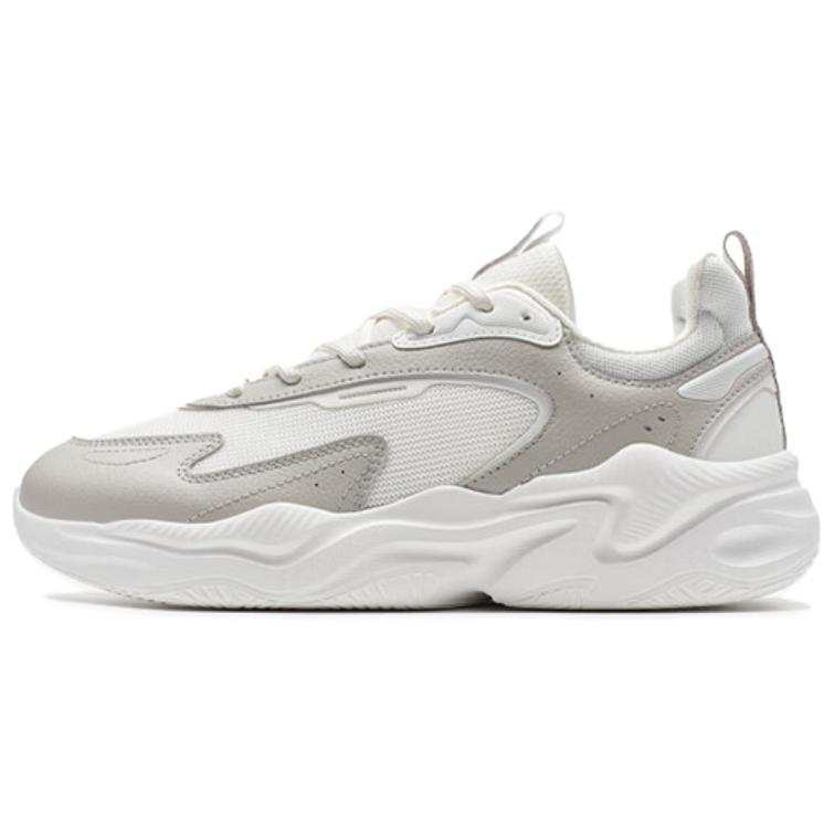 XTEP Synthetic Leather Slip Resistant Abrasion Resistant Low top Casual Shoes Men's White Gray