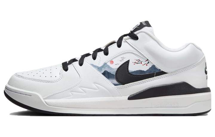 Jordan Jordan Stadium 90 Slip Resistant Abrasion Resistant Mid top Casual Shoes Men's White Black