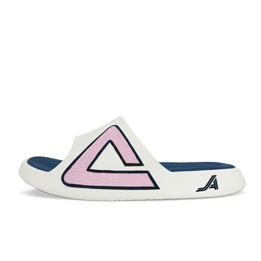 PEAK Tai Ji1.0 Slip Resistant Abrasion Resistant Odor Resistant Slide Slippers Unisex Ecru/Navy Blue/Pink
