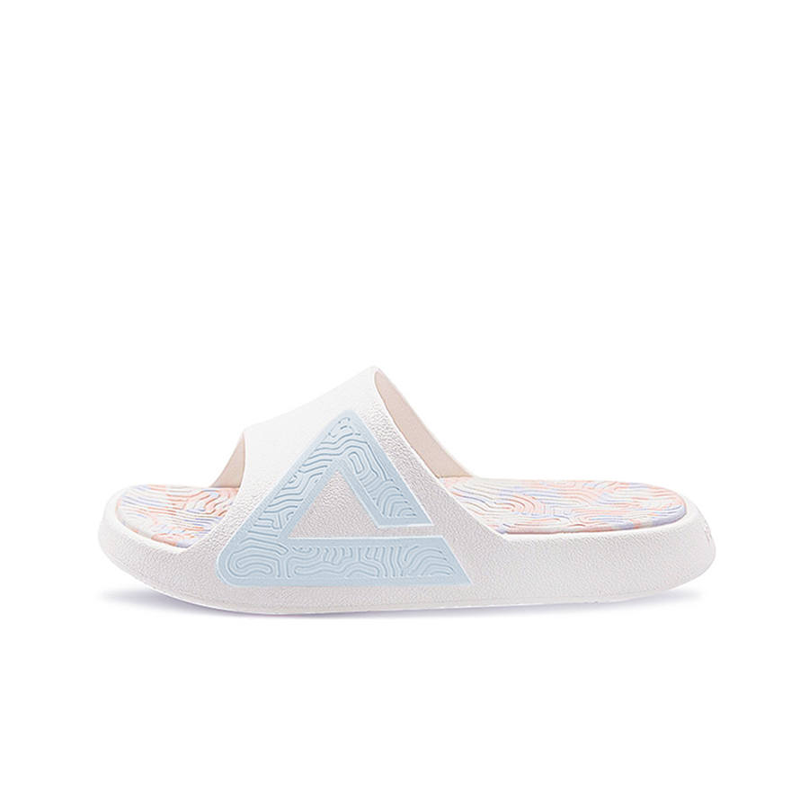 PEAK Tai Ji1.0 Odor Resistant Abrasion Resistant Slide Slippers Unisex Beige White Blue