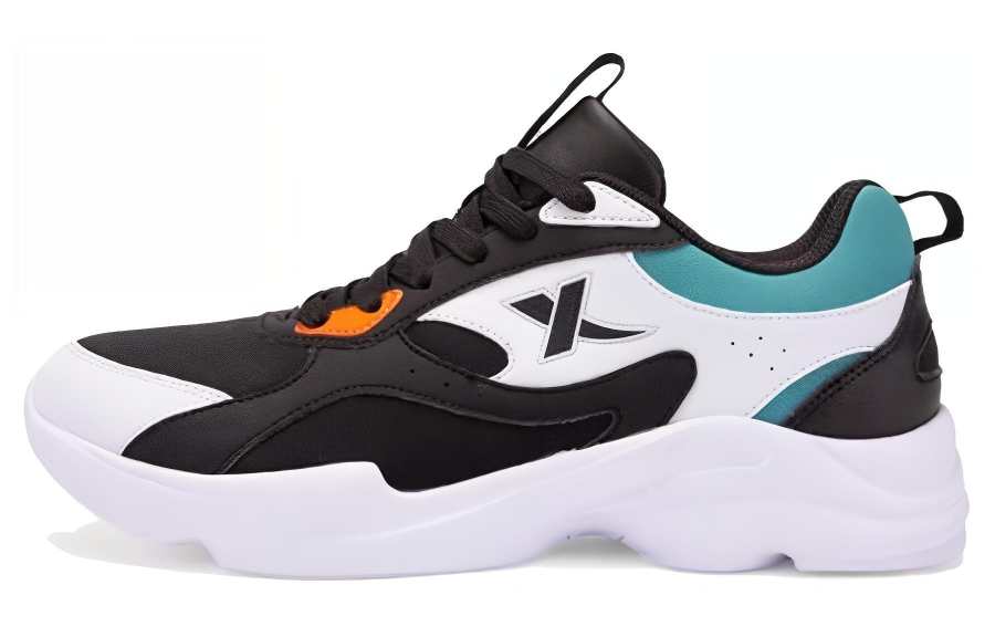 XTEP Cushioning, Wear Resistant Low top Casual Shoes Men's Black White Blue