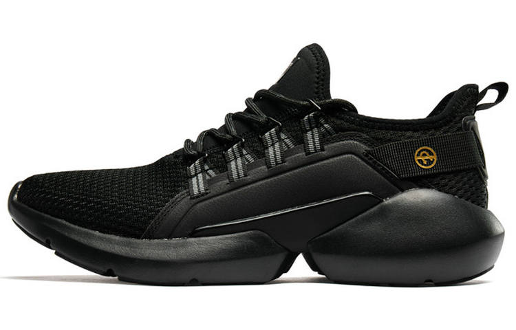 XTEP Textile, Synthetic Leather Fashion Cushioning Abrasion Resistant Breathable Low top Casual Shoes Men's Black