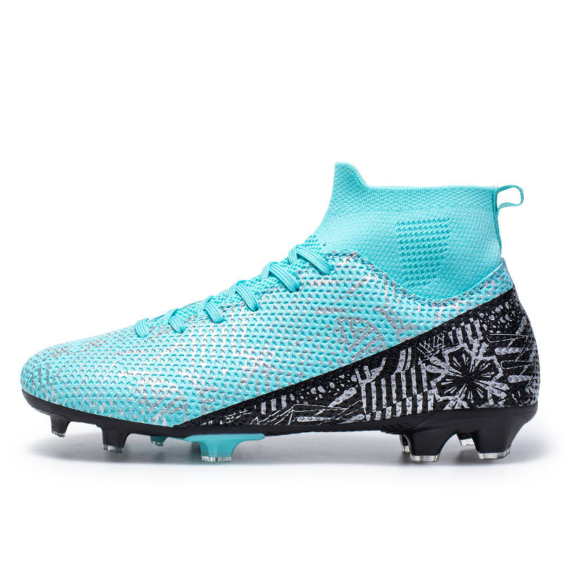 BIANSULONG TF Rubber Broken Studs FG Rubber Long Studs Soft Ground, Indoor Soccer Shoes Unisex Aqua