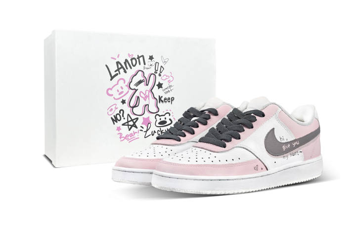 Nike Nike Court Vision 1 Strawberry Filled Low top Skateboard Shoes Women's Pink White