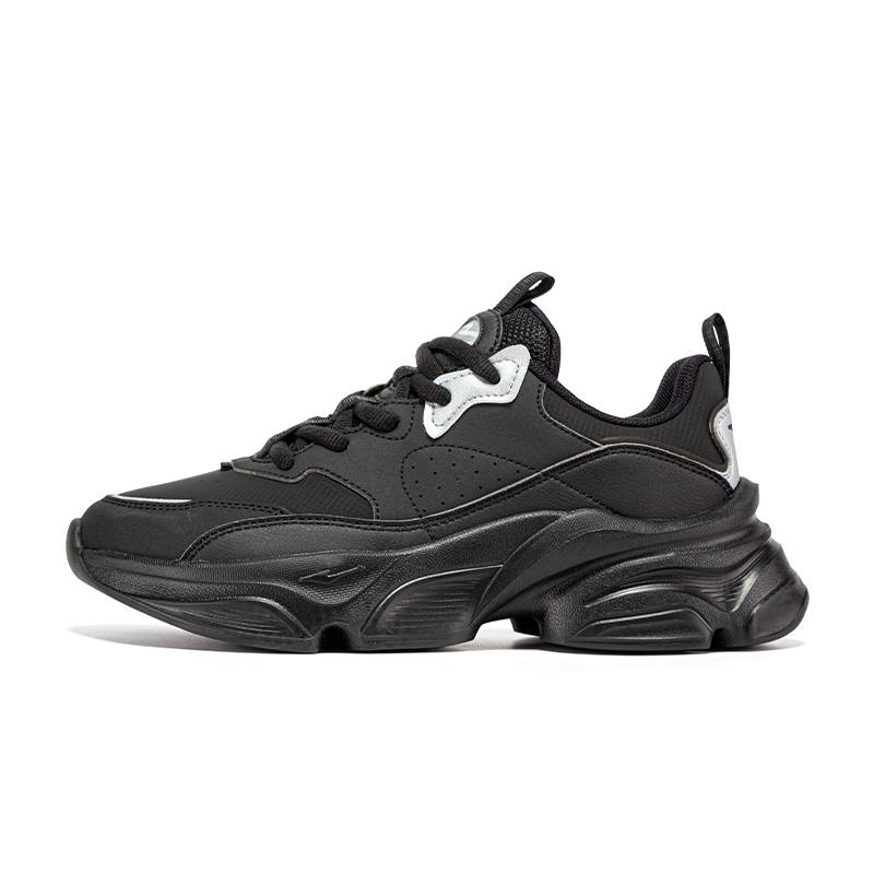 Erke Comfortable And Trendy Breathable And Wear resistant Low top Casual Shoes Women's Black