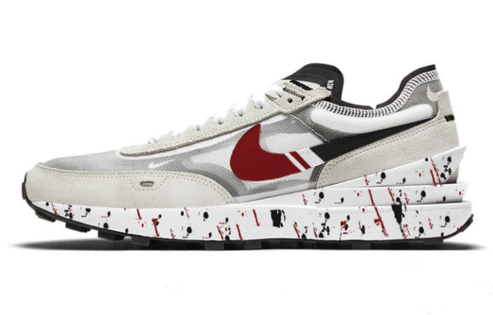 Nike Nike Waffle One Slip Resistant And Breathable Low top Casual Shoes Men's Gray Red Black