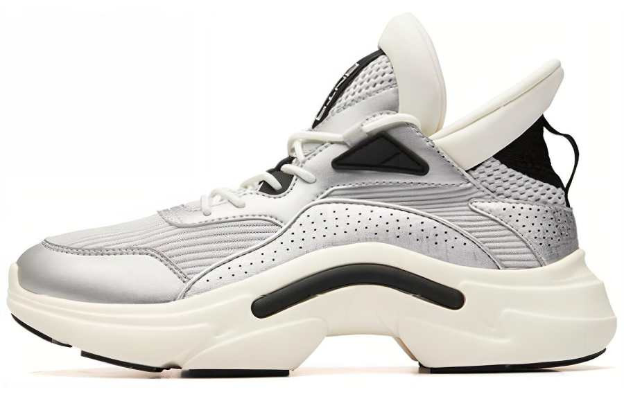 ANTA Casual Shoes Women's Low Top Silver/Ivory White/Black