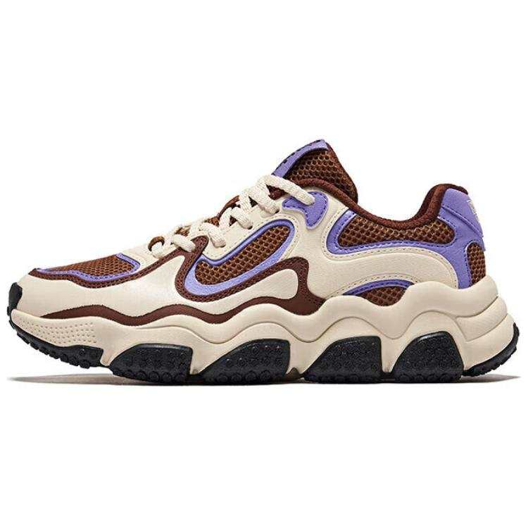 Erke Slip Resistant Abrasion Resistant Low top Casual Shoes Women's Beige Brown Purple