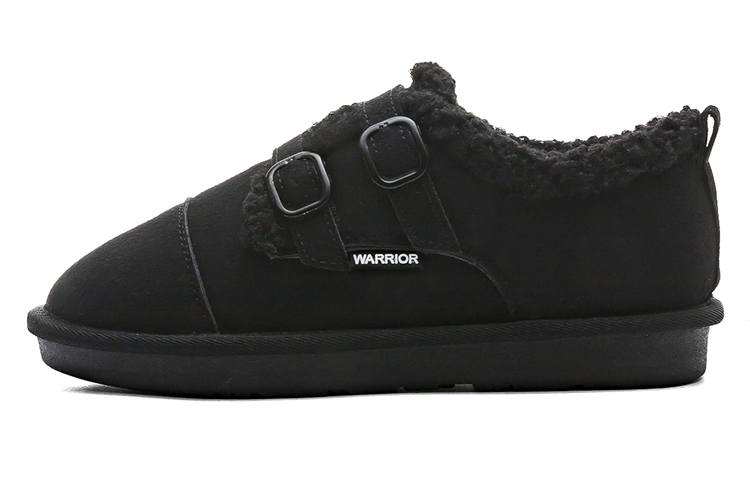 Warrior Textile, Synthetic Leather Thickened And Fleece Lined Lightweight Thermal Low top Casual Shoes Women's Black