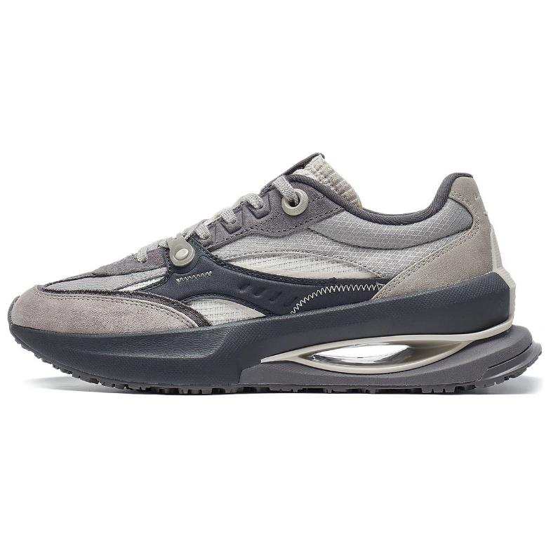 Li-Ning Li Ning 92 Shadow Slip Resistant Abrasion Resistant Low top Casual Shoes Women's Black Gray