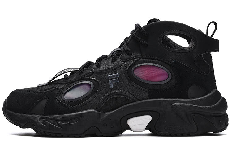 FILA FUSION Raccoon Mid WE Black Periscope Fleece Lined Fashion Trend Sports Mid top Casual Shoes Men's Black