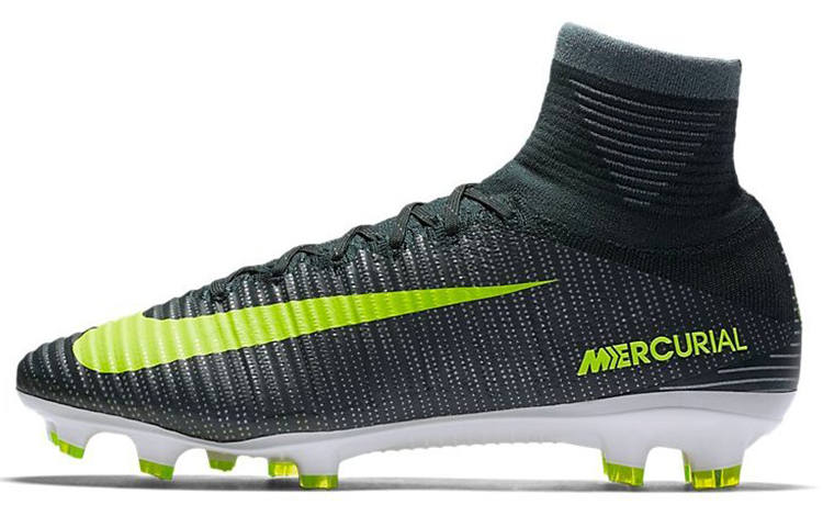 Nike Nike Mercurial Superfly 5 FG Firm Ground Cushioning Slip Resistant Abrasion Resistant Soccer Shoes Men's Black Green