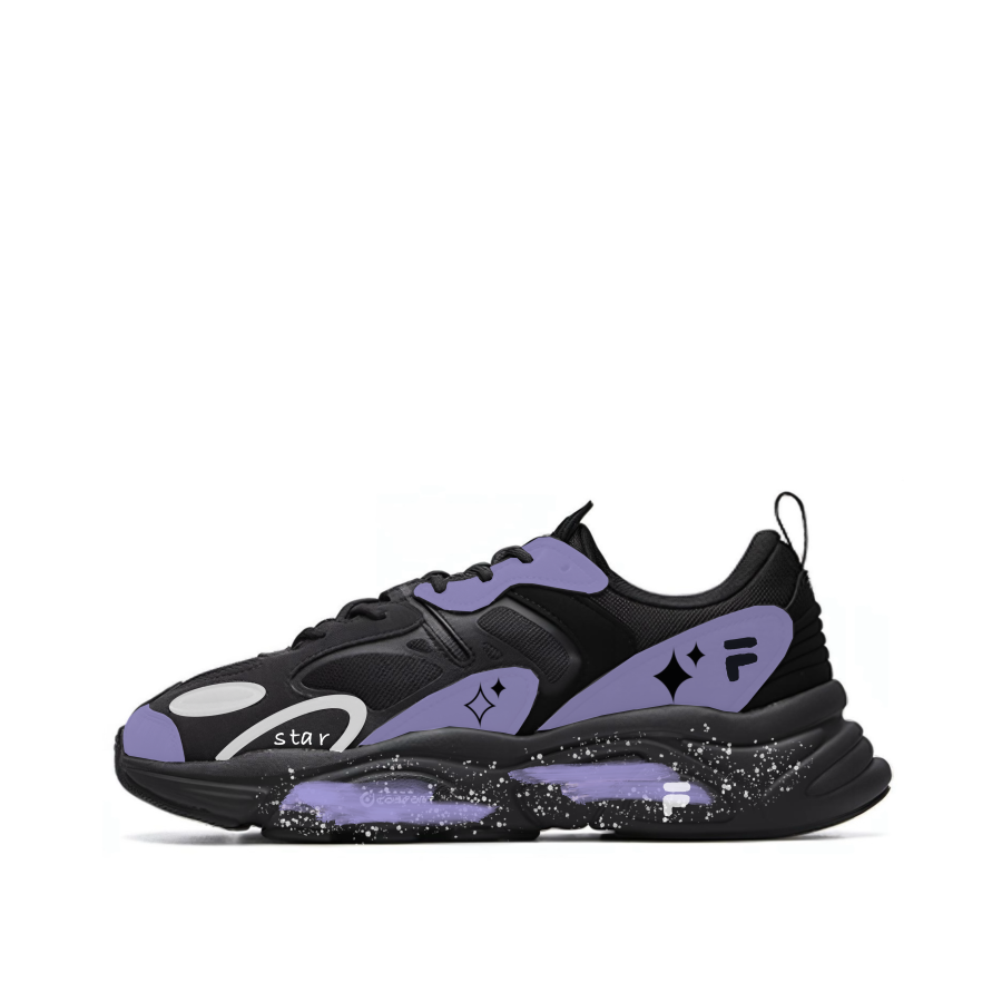 FILA Mars 2 Abrasion Resistant Low top Casual Shoes Men's Black Purple