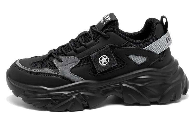 JEEP SPIRIT Breathable Lightweight Height Increasing Low top Casual Shoes Men's Black