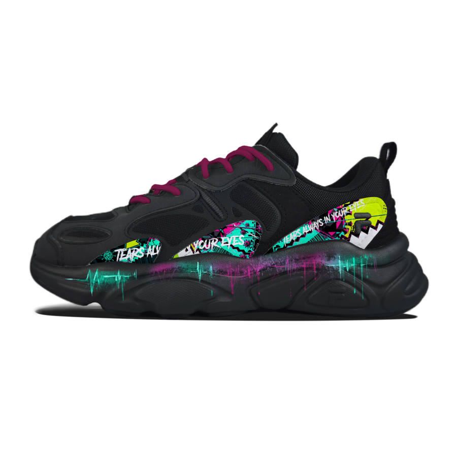 FILA Mars 2 Ink Splatter Cool Motion Low top Casual Shoes Men's Black
