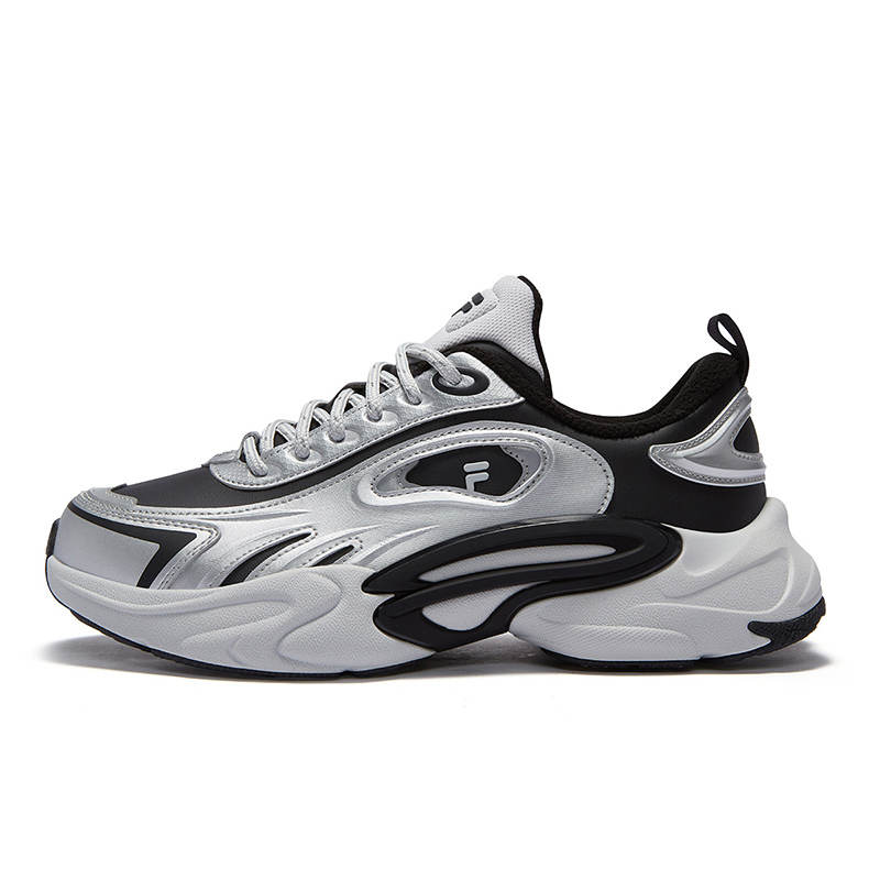FILA FUSION FORCE WE Fleece Lined Trendy Shoes Versatile Low top Casual Shoes Men's Silver Gray