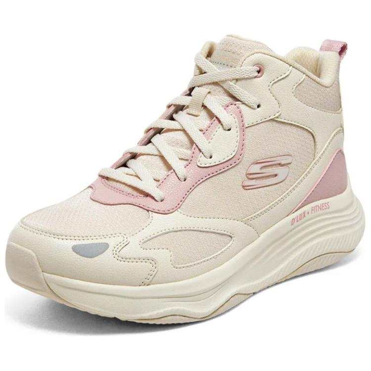 Skechers Cushioning Abrasion Resistant Cushioning, Wear Resistant High top Casual Shoes Women's Beige Pink