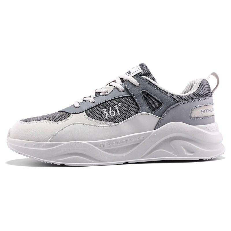 361° Breathable, Lightweight, Slip Resistant Low top Casual Shoes Men's Gray White