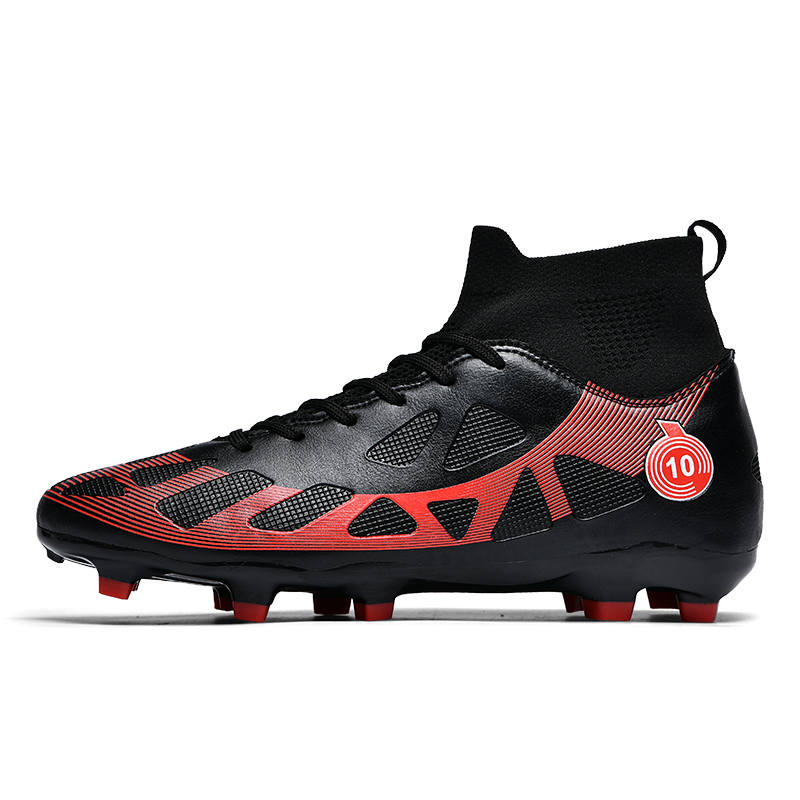 BIANSULONG FG Rubber Long Studs TF Rubber Broken Studs Firm Ground Soccer Shoes Unisex Black