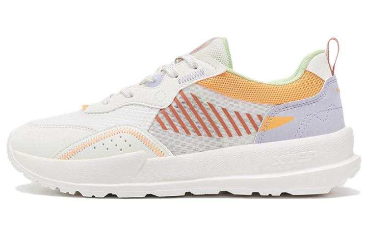 XTEP Shuoying Slip Resistant Abrasion Resistant Low top Sports Casual Shoes Women's White Purple Orange