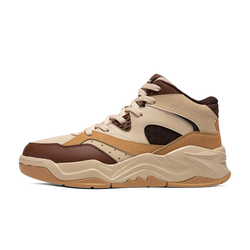 361° Slip Resistant Abrasion Resistant High top Casual Shoes Men's Apricot Tea Brown