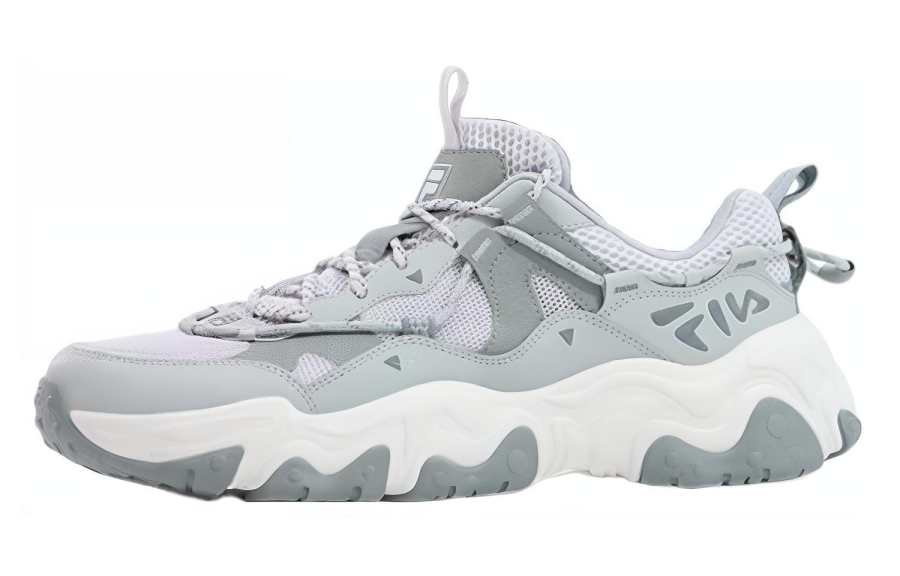 FILA FLUID 5 Cat Paw Shoes Abrasion Resistant Height Increasing Low top Casual Shoes Men's Gray White