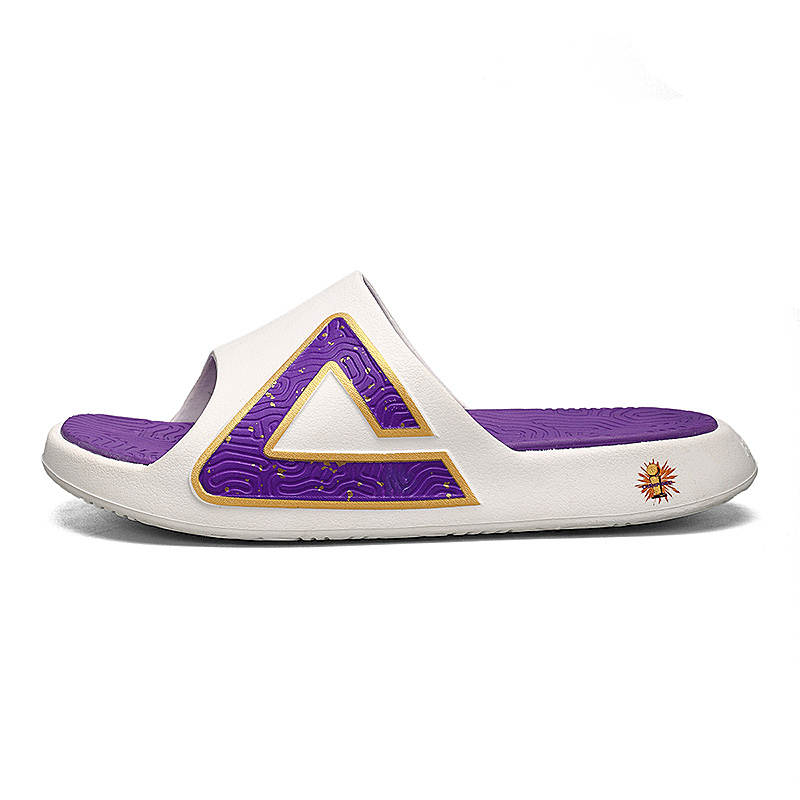 PEAK Tai Ji1.0 Slip Resistant Abrasion Resistant Slip Resistant Abrasion Resistant Slide Slippers Men's Ivory Purple