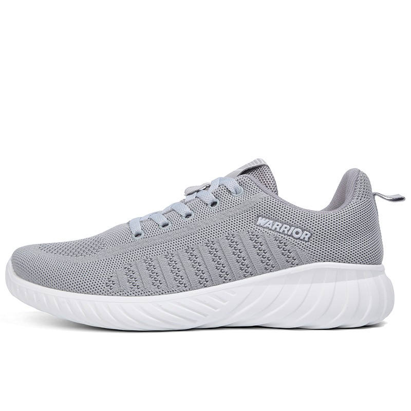 Warrior Fabric Cushioning Slip Resistant Abrasion Resistant Breathable Low top Casual Shoes Men's Gray