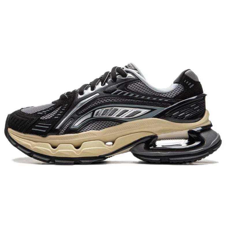 Li-Ning Li Ning Furious Rider Bow Comfortable And Breathable Cushioning, Wear Resistant Low top Casual Shoes Men's Black Gray