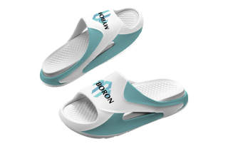 MYBORON Quiet Slide Slippers Unisex White Blue