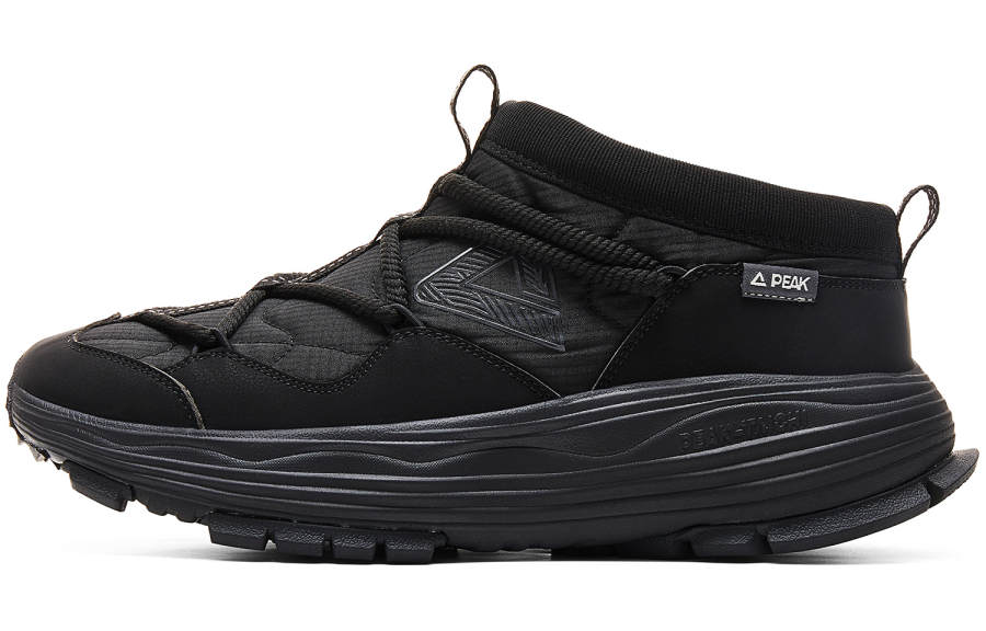 PEAK Cushioning Slip Resistant Abrasion Resistant Rebound Low top Outdoor Shoes Men's Black Dark Gray