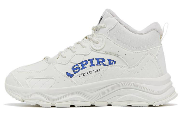 XTEP Red Cliffs Cotton Slip Resistant Abrasion Resistant Mid top Sports Casual Shoes Women's Sail White