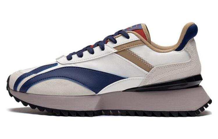 Li-Ning Li Ning Synthetic Leather Slip Resistant Abrasion Resistant Low top Sports Casual Shoes Men's Navy