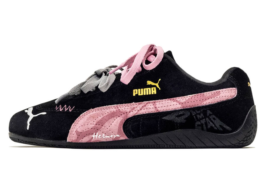 PUMA Speedcat 668, Fuchsia Black Pink Leather Low top Casual Shoes Unisex Black