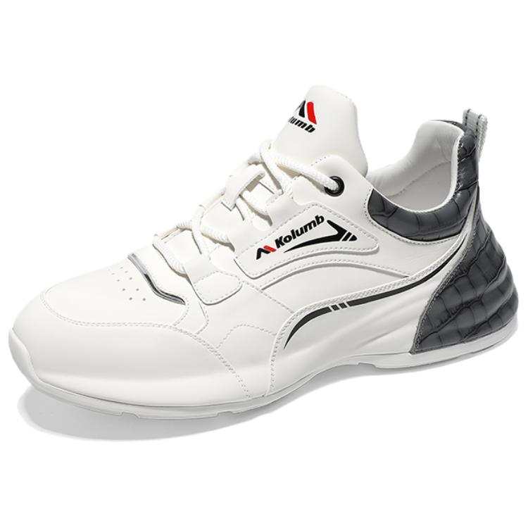 KOLUMB Cushioning Slip Resistant Breathable Low top Casual Shoes Men's White Gray