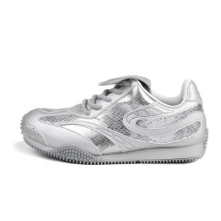 DEAF Pu Low top Casual Shoes Unisex Gray Silver