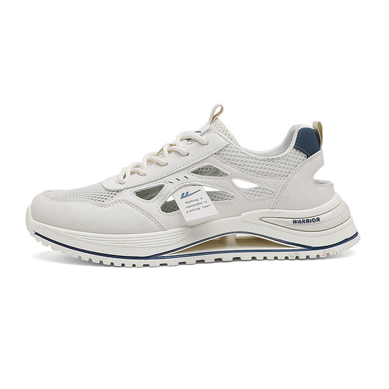 Warrior Low top Casual Shoes Men's Beige Dark Blue